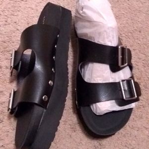 Torrid Black Sandals size 10.5 WW